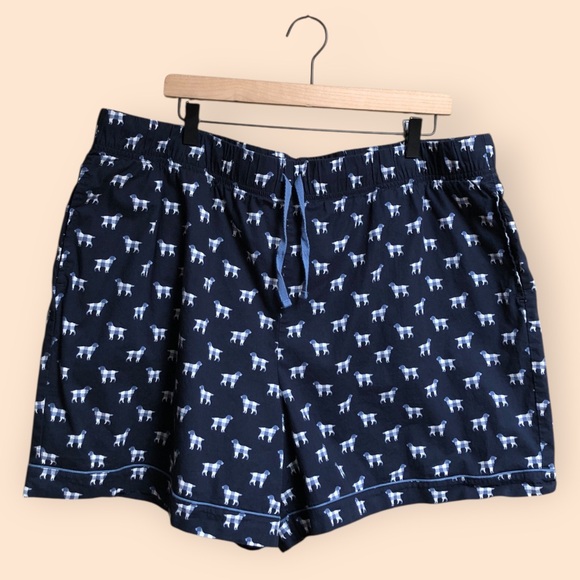 L.L.Bean Cotton Navy Blue Dog Patterned Pajamas Set Shirt & Shorts Women’s 2X - Picture 9 of 15